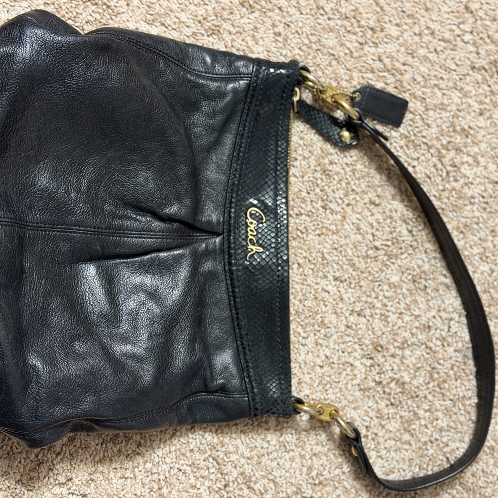 Coach Dark Gray Leather Bag